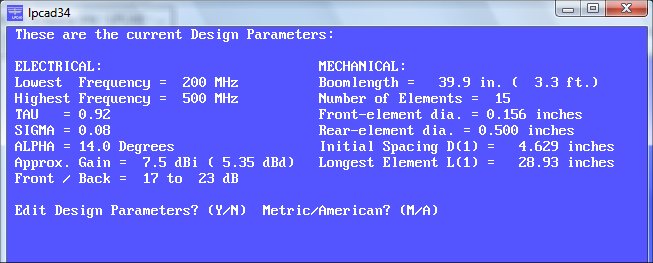 edit design parameters